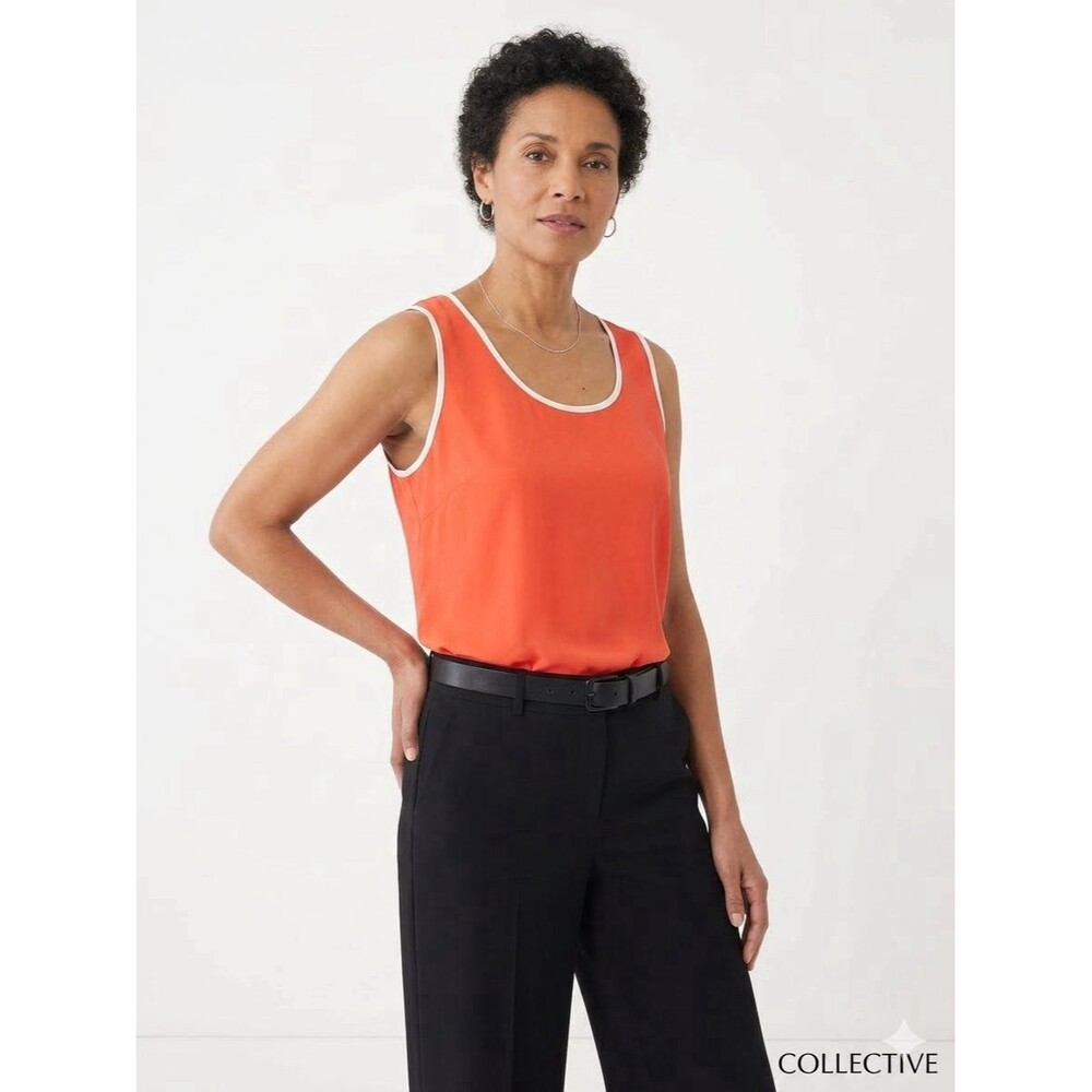 Collective Concepts Coral orange Sleeveless Polyester Blouse Size SP Small